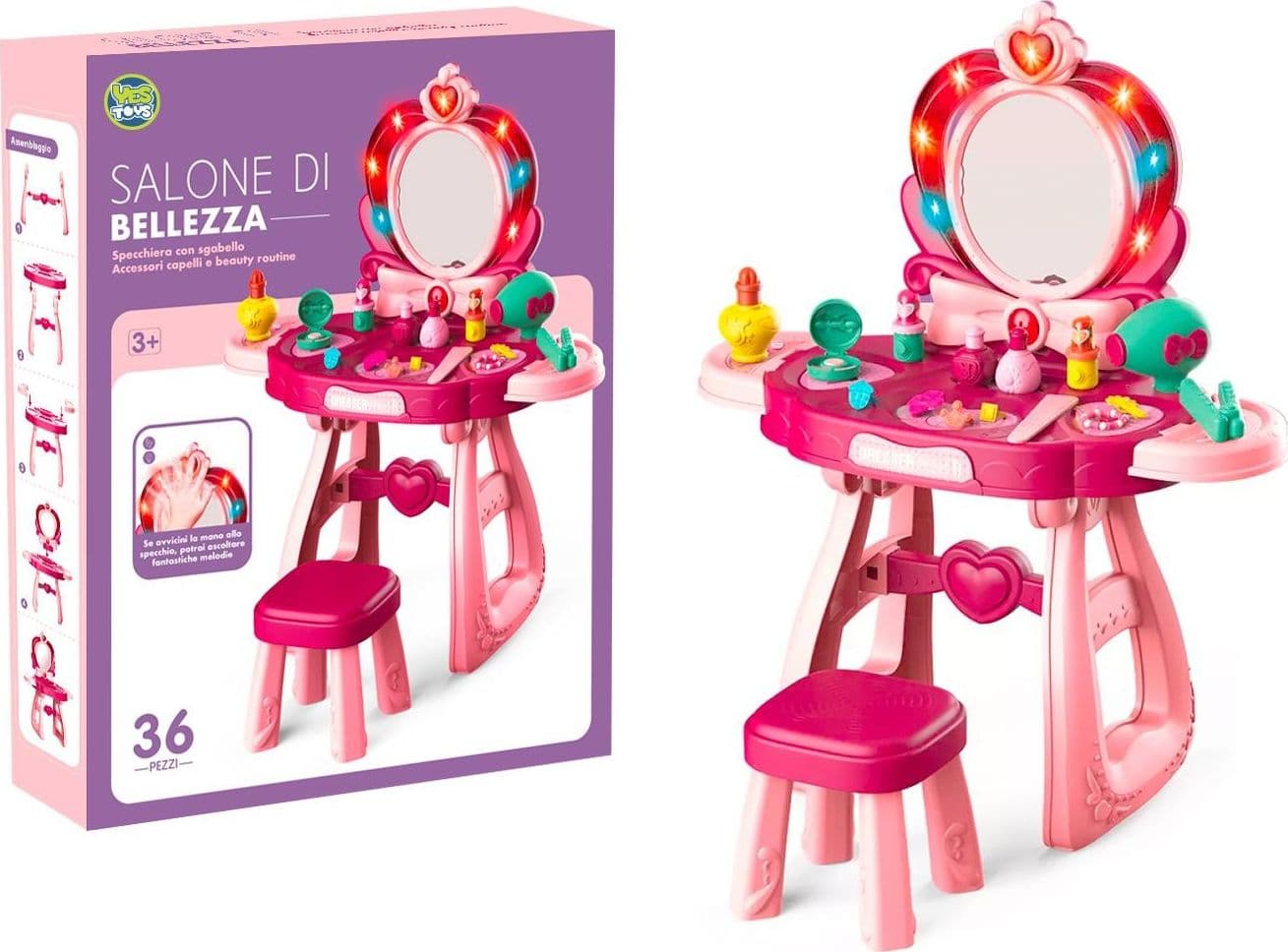 Specchiera Vanity Luci e Suoni e Sgabello - 3