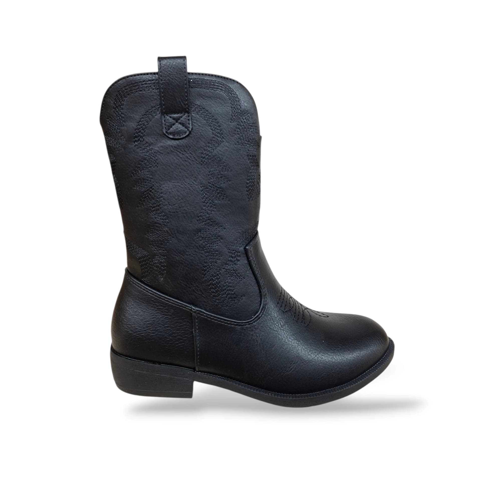 A.S.S.O. KALY Stivaletto Camperos Bambine e Ragazze Nero | Zip Laterale Pelle Western | Taglie 31-40 | Scarpetteria Gica