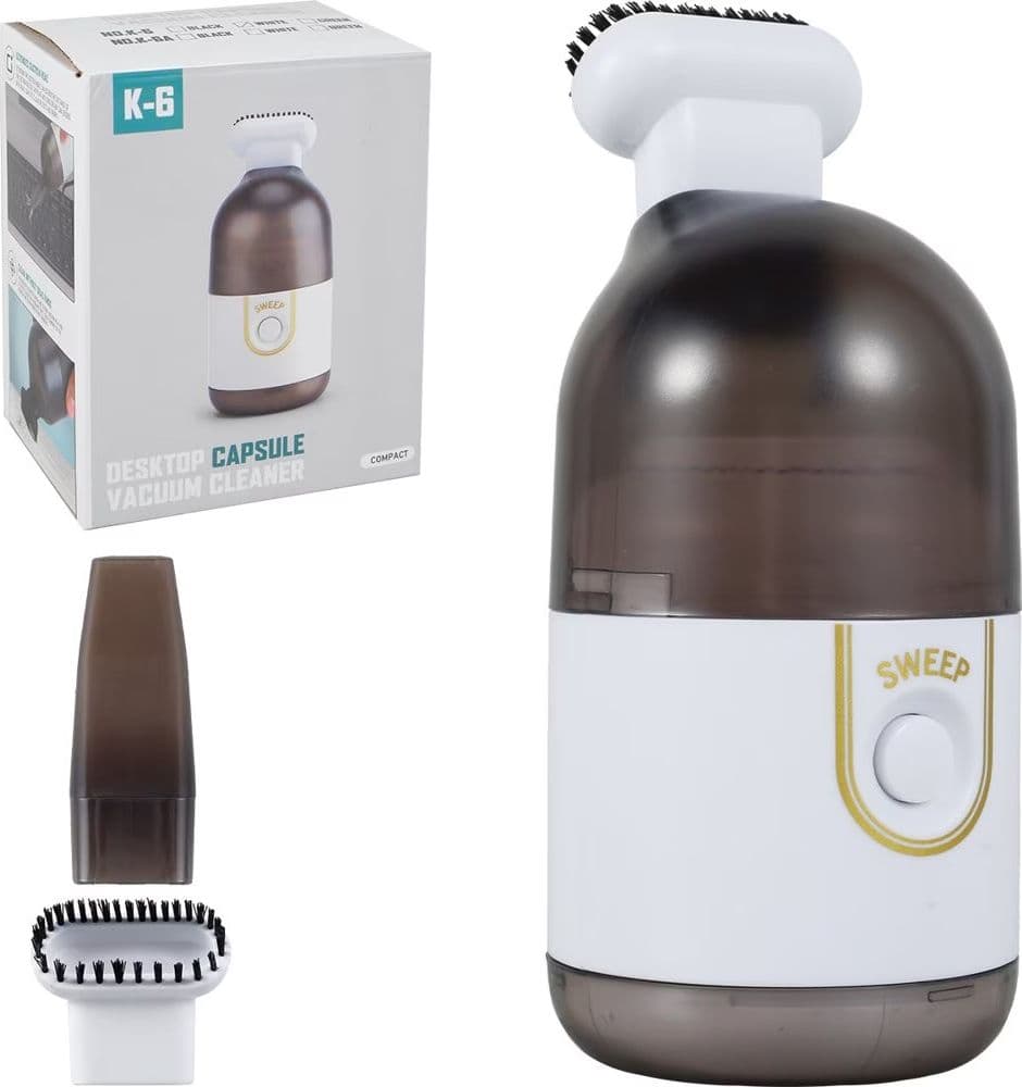 MINI ASPIRAPOLVERE DA SCRIVANIA PORTATILE SENZA FILI RICARICABILE PER PULIZIA BRICIOLE K-6 - 2