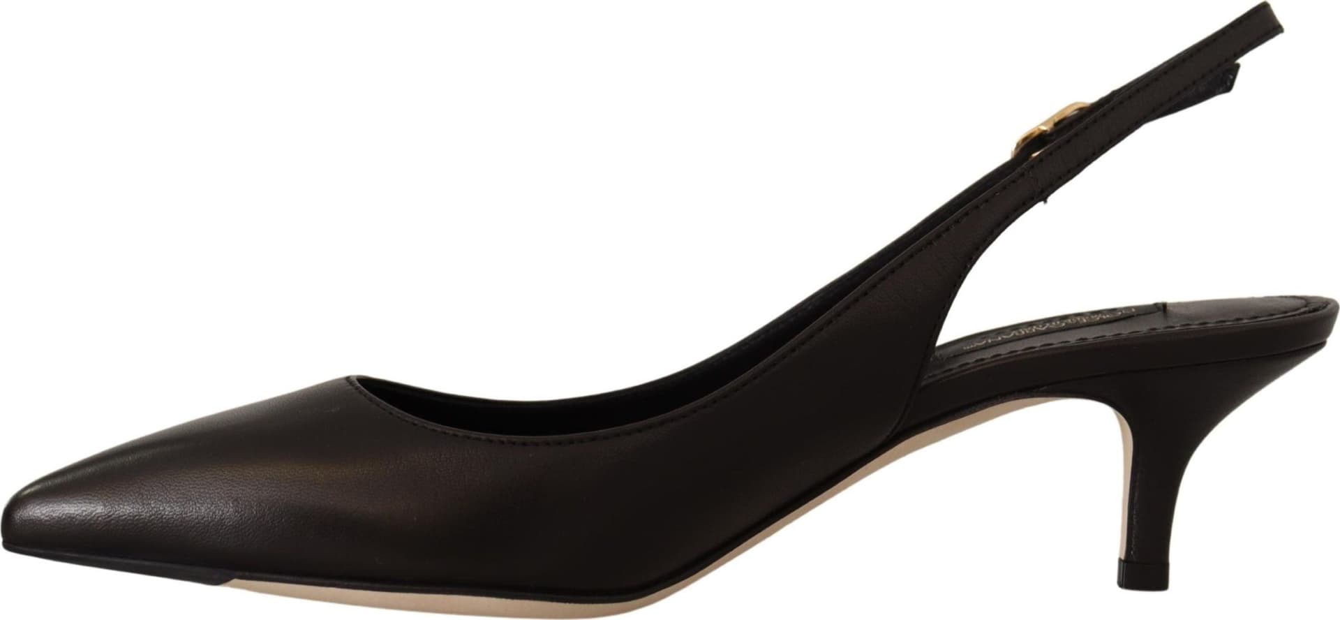 Dolce & Gabbana Black Leather Slingbacks Heels Pumps Shoes - 2