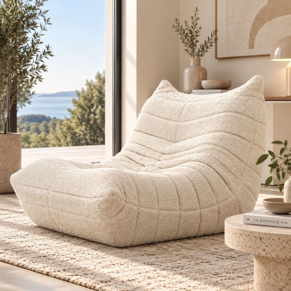 Poltrona Mask in Bouclé Bianco 103 cm - 2
