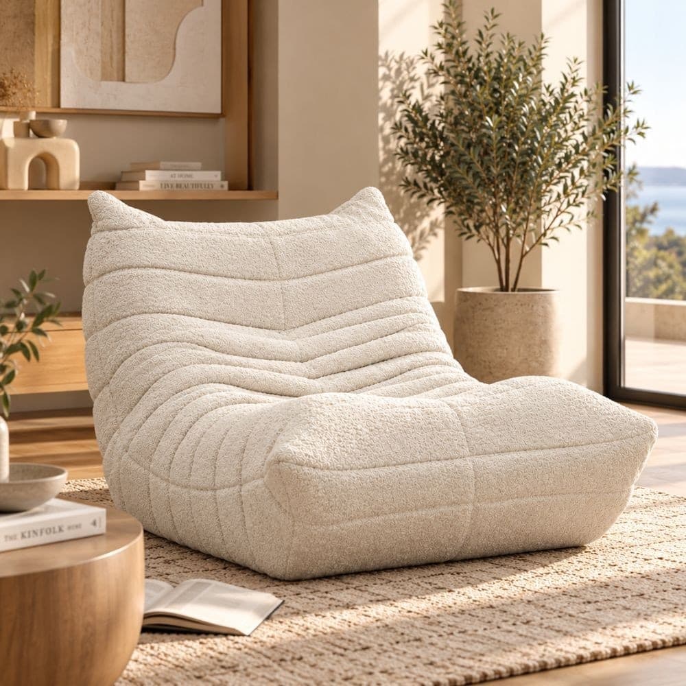 Poltrona Mask in Bouclé Bianco 103 cm - 6