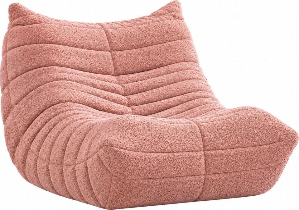 Poltrona Mask in Bouclé Rosa 103 cm - 2