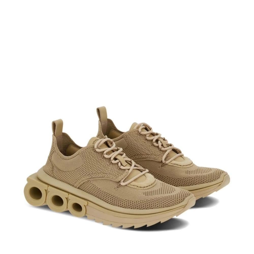 Salvatore Ferragamo Beige Fabric Athletic Sneakers - 2