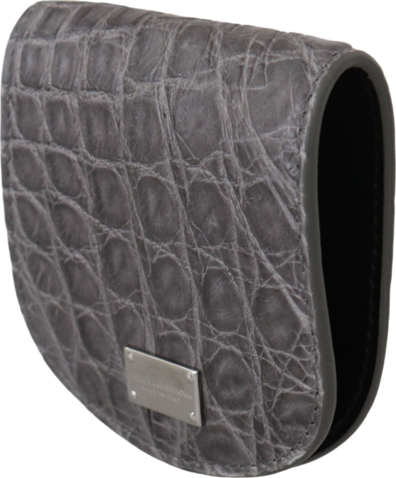 Dolce & Gabbana Gray Exotic Skin Condom Case Holder Pocket Wallet - 2