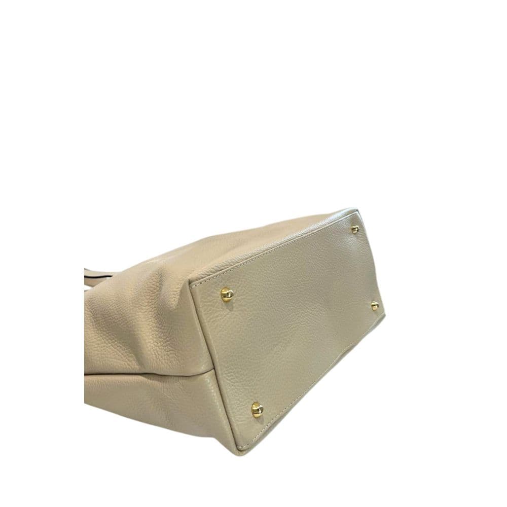 Baldinini Trend Beige Leather Women Shoulder Bag - 4