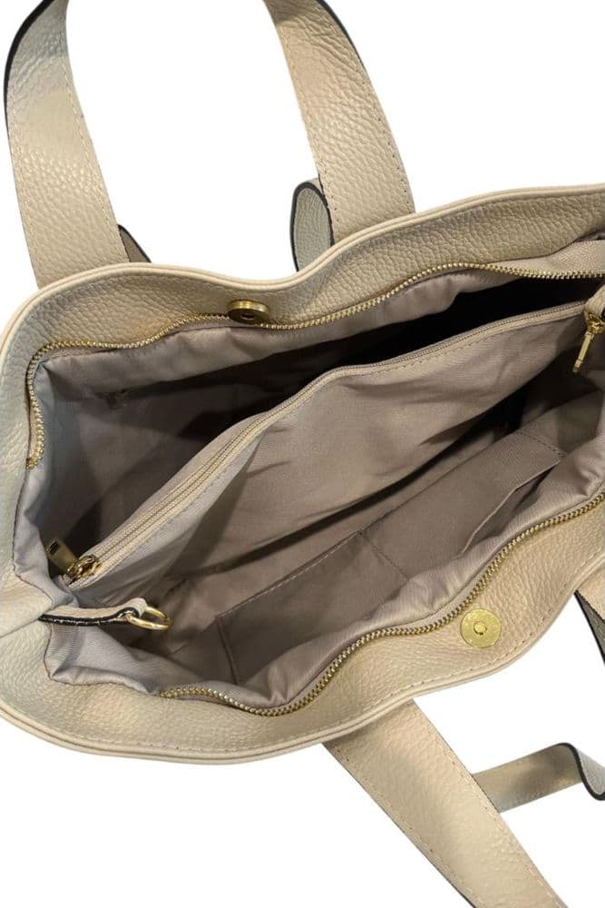 Baldinini Trend Beige Leather Women Shoulder Bag - 6