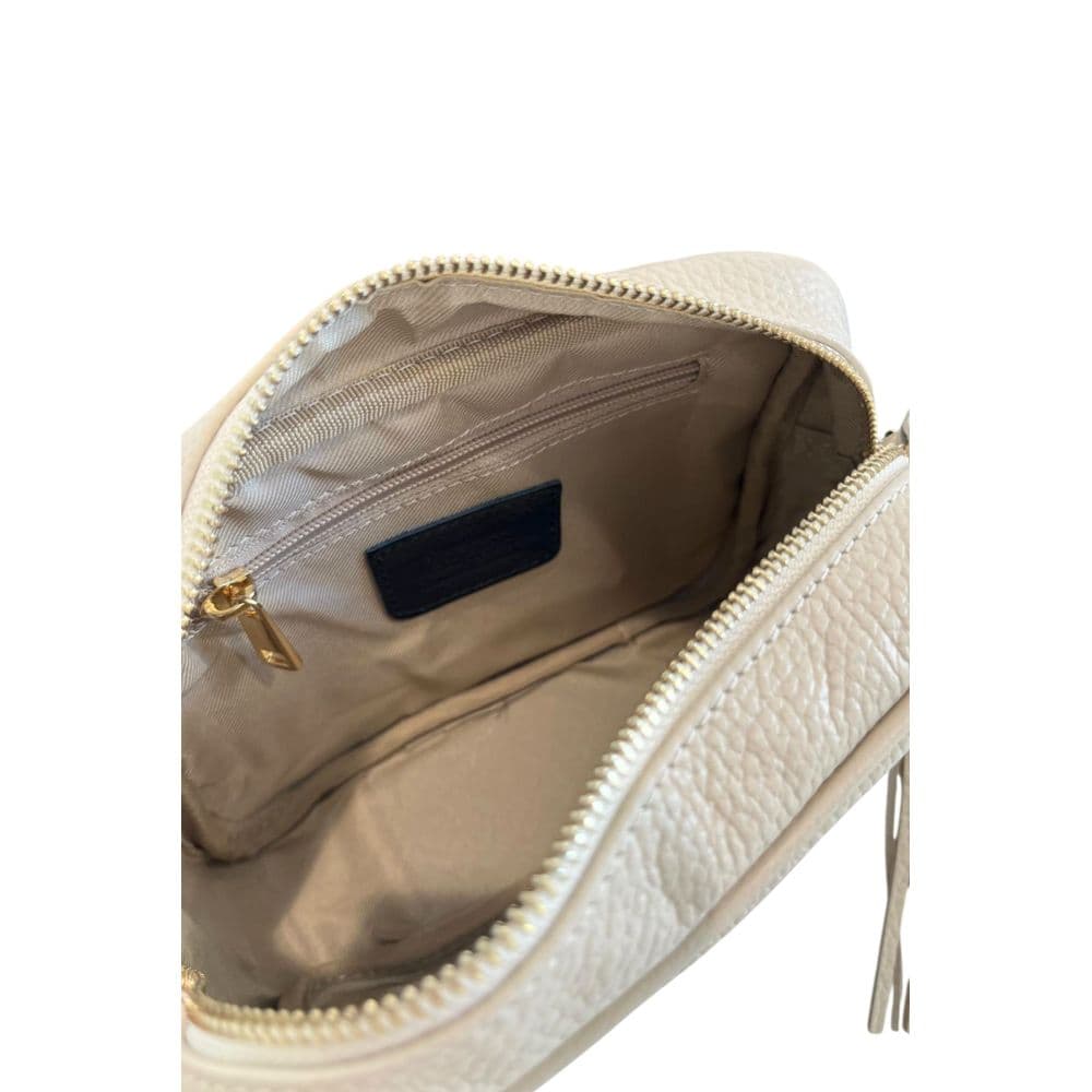 Baldinini Trend Beige Cowhide Leather Women Crossbody Bag - 7