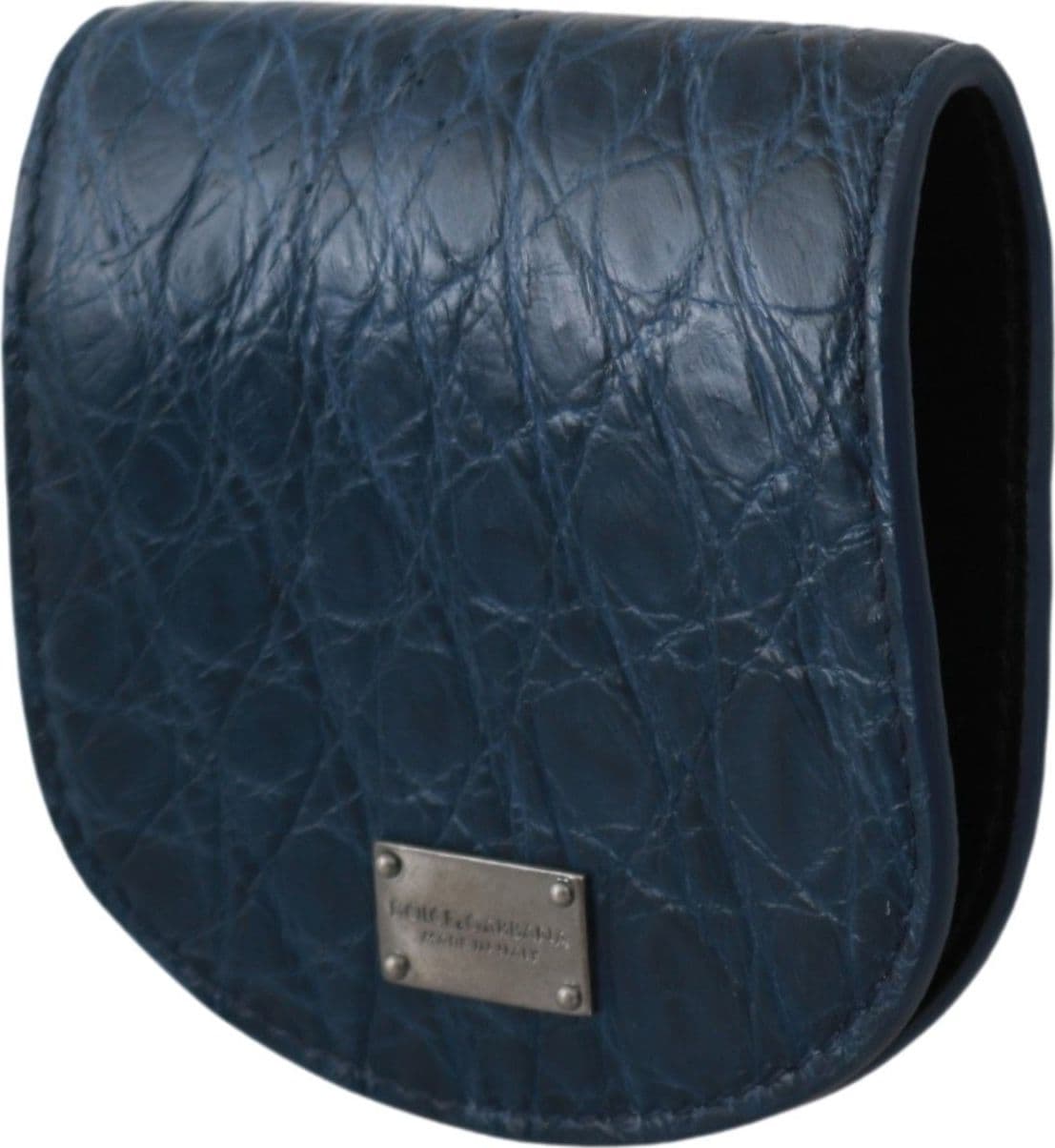 Dolce & Gabbana Blue Holder Pocket Wallet Blue Exotic Skin Condom Case - 2