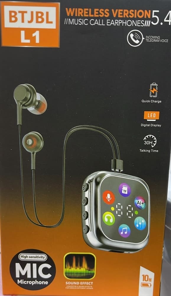 CUFFIE AURICOLARI WIRELESS BLUETOOTH 5.4 BTJBL L1 CON DISPLAY DIGITALE A LED MICROFONO - 2