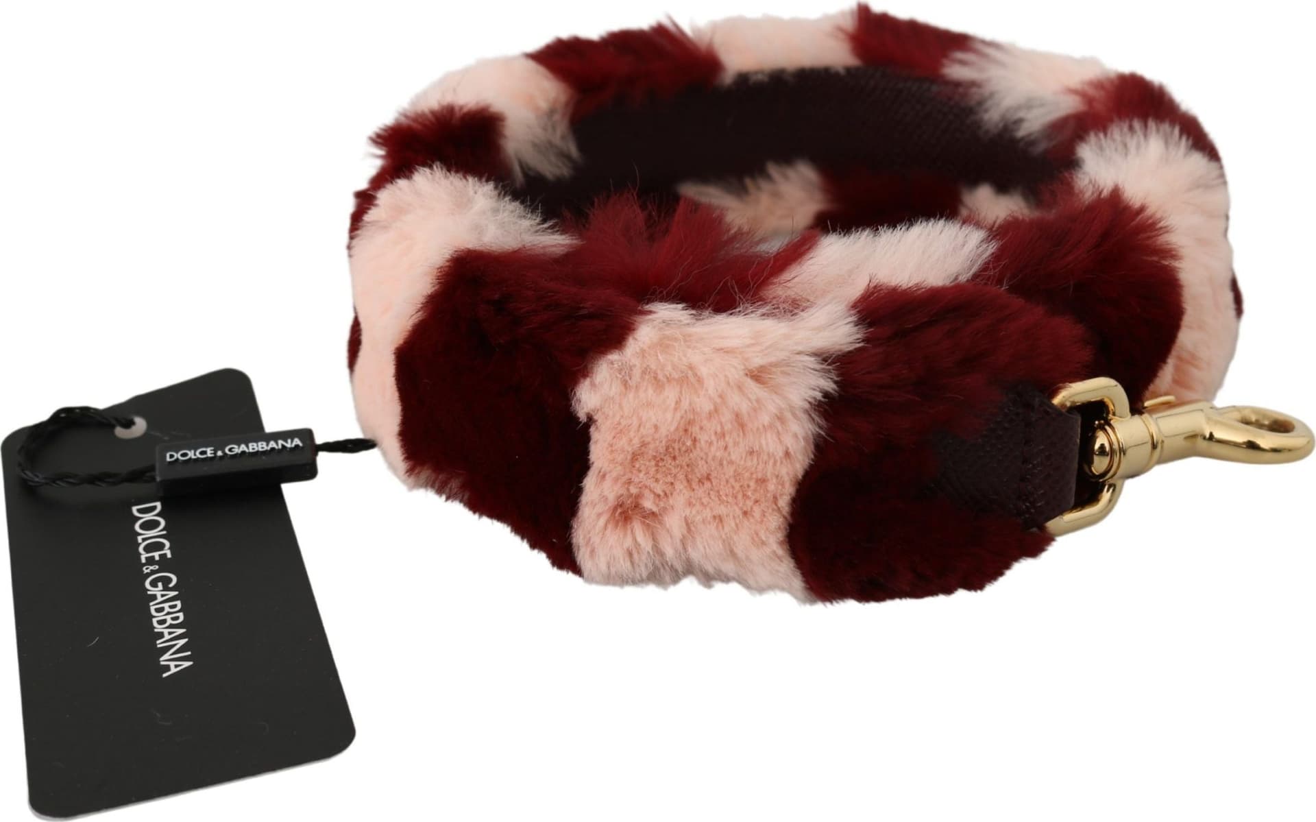 Dolce & Gabbana Pink Red Lapin Fur Accessory Shoulder Strap - 2