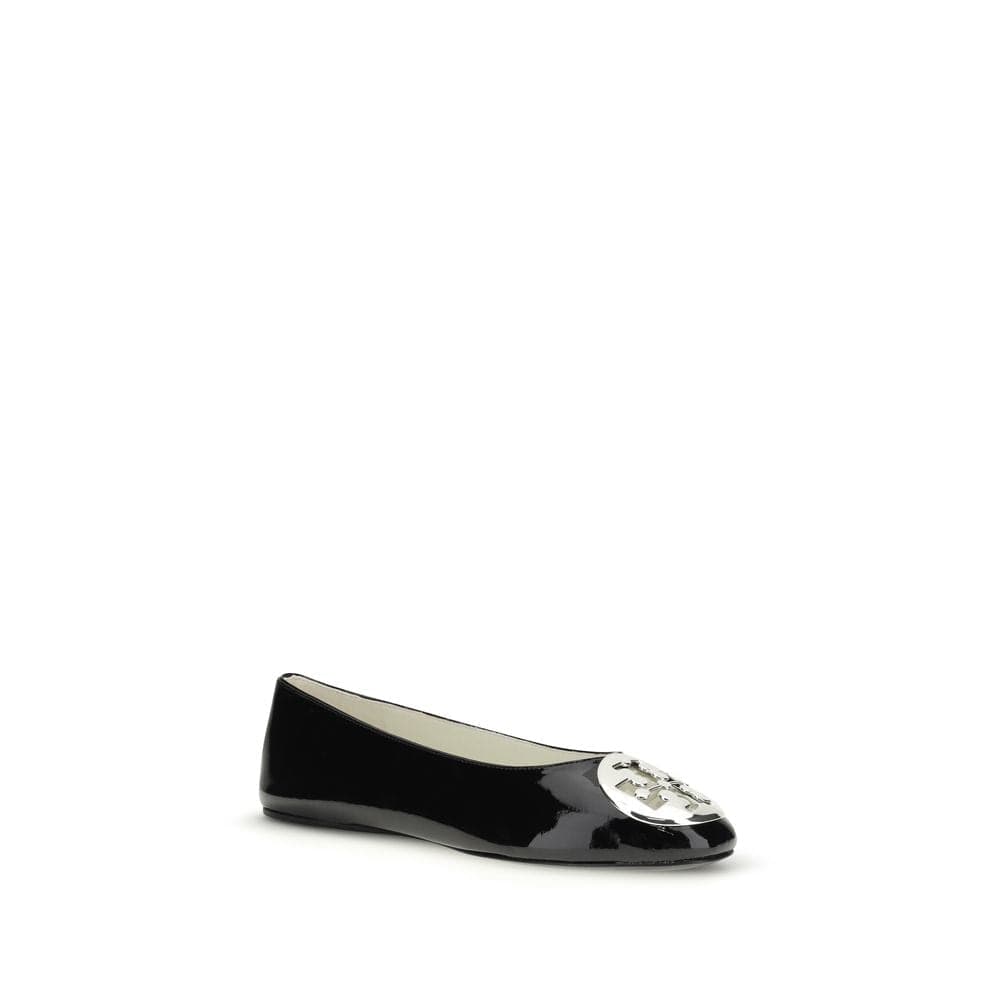Tory Burch Black Calf Leather Bos Taurus Ballet Flats - 2