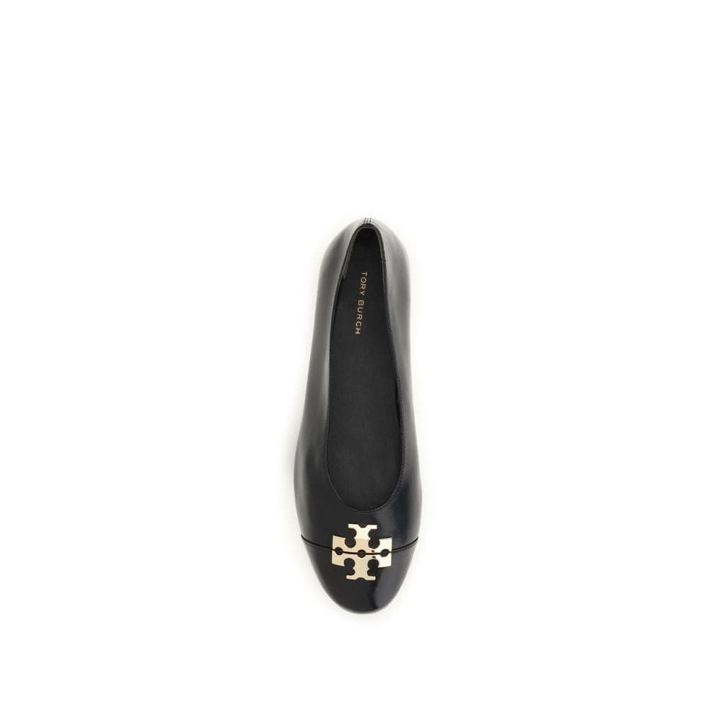 Tory Burch Black Calf Leather Bos Taurus Ballet Flats - 4