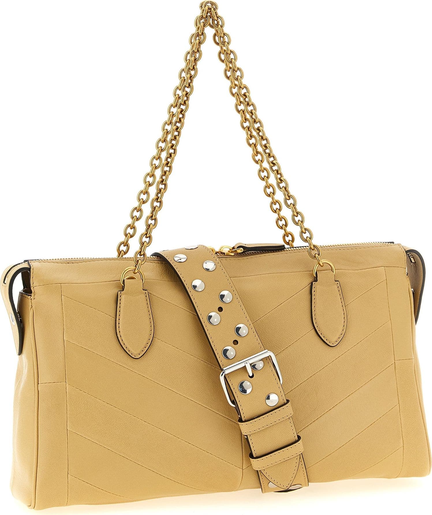 Valentino Garavani Beige Lamb Leather Shoulder Bag - 2