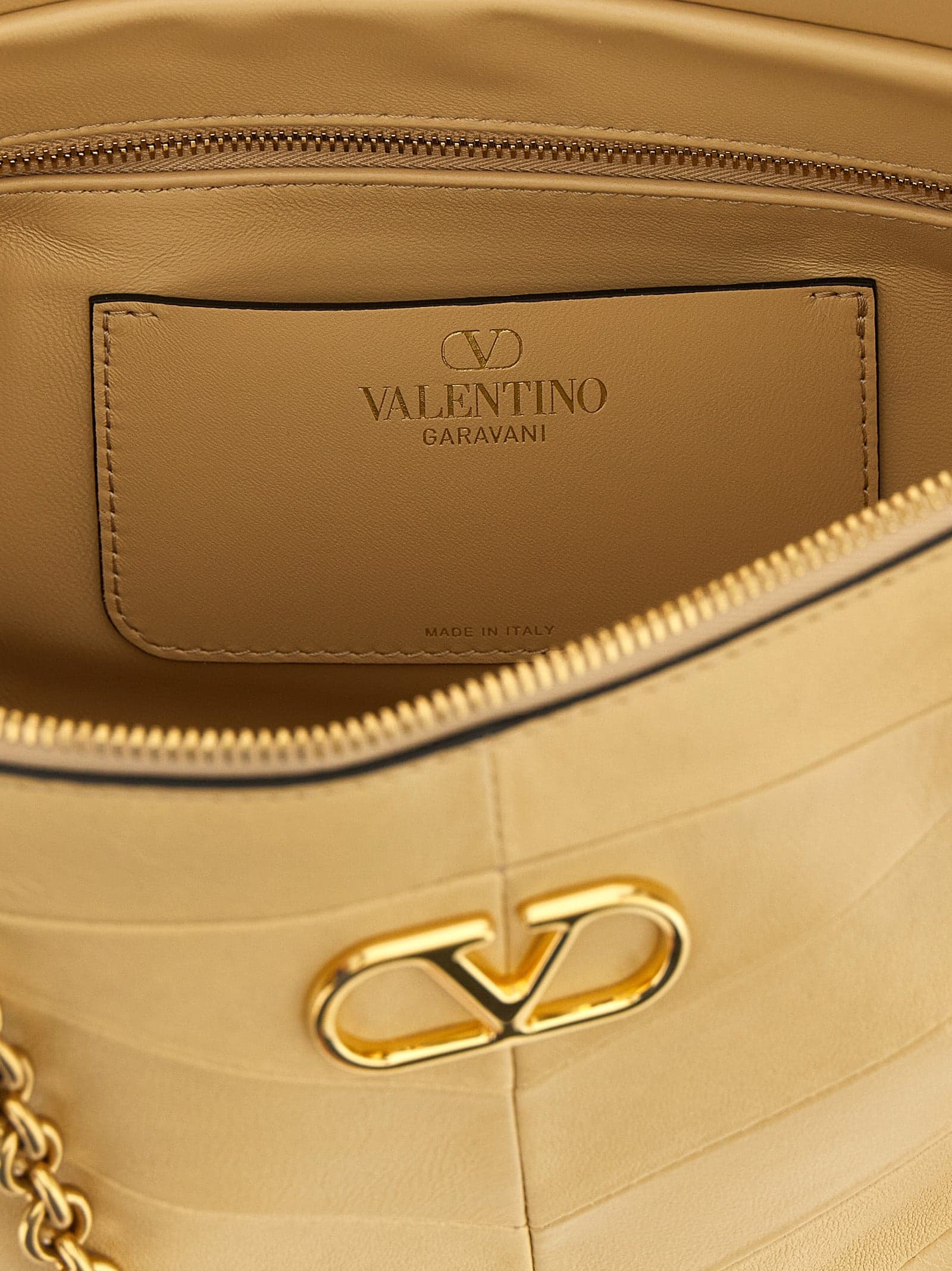 Valentino Garavani Beige Lamb Leather Shoulder Bag - 4