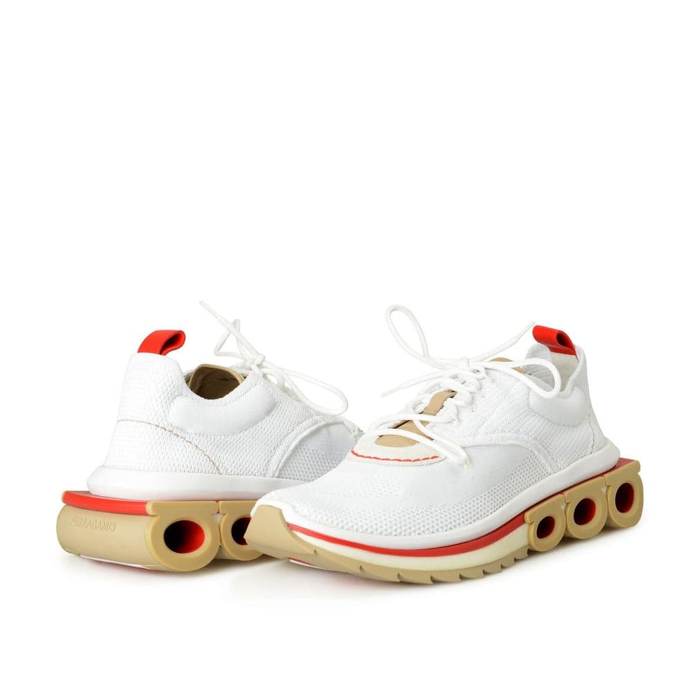 Salvatore Ferragamo White Fabric Athletic Sneakers - 2