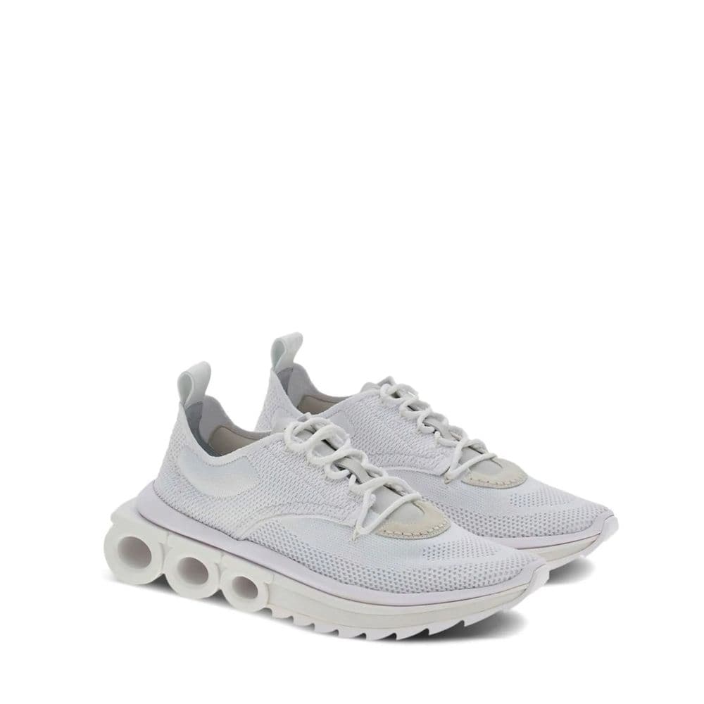 Salvatore Ferragamo White Nylon Athletic Sneakers - 2