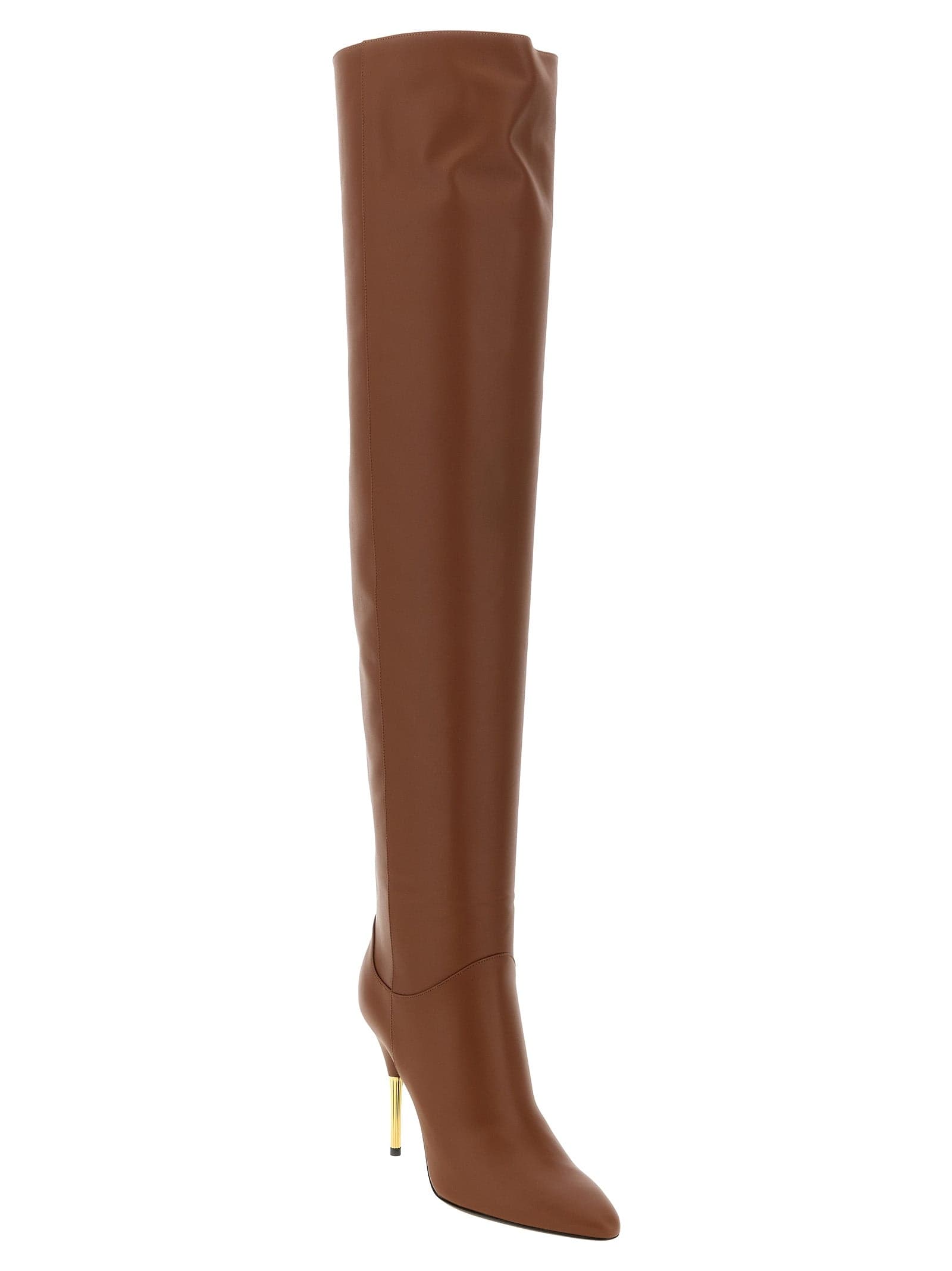 Valentino Garavani Brown Calfskin Over The Knee - 2