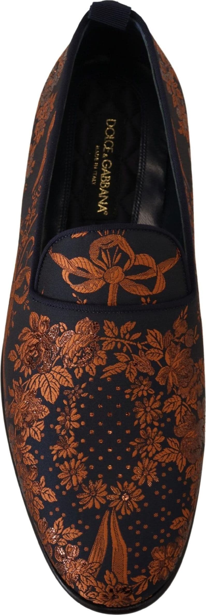 Dolce & Gabbana Blue Rust Floral Slippers Loafers Shoes - 6