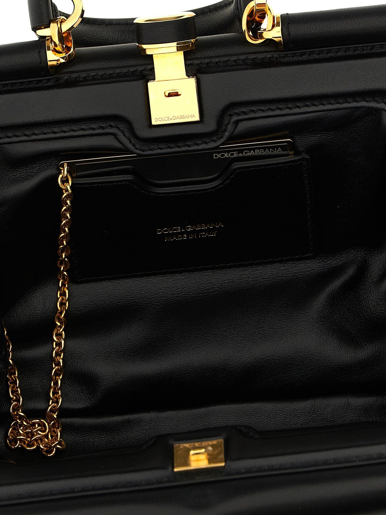 Dolce & Gabbana Black Lamb Leather Handbag - 4
