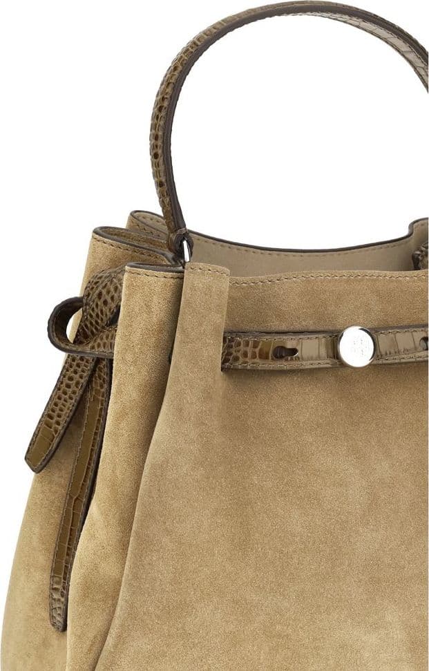 Tory Burch Beige Suede Leather Backet Bag - 4