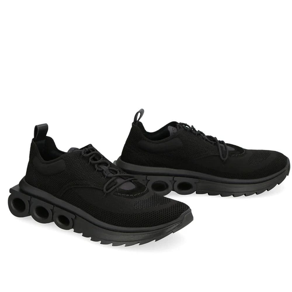 Salvatore Ferragamo Black Fabric Athletic Sneakers - 2