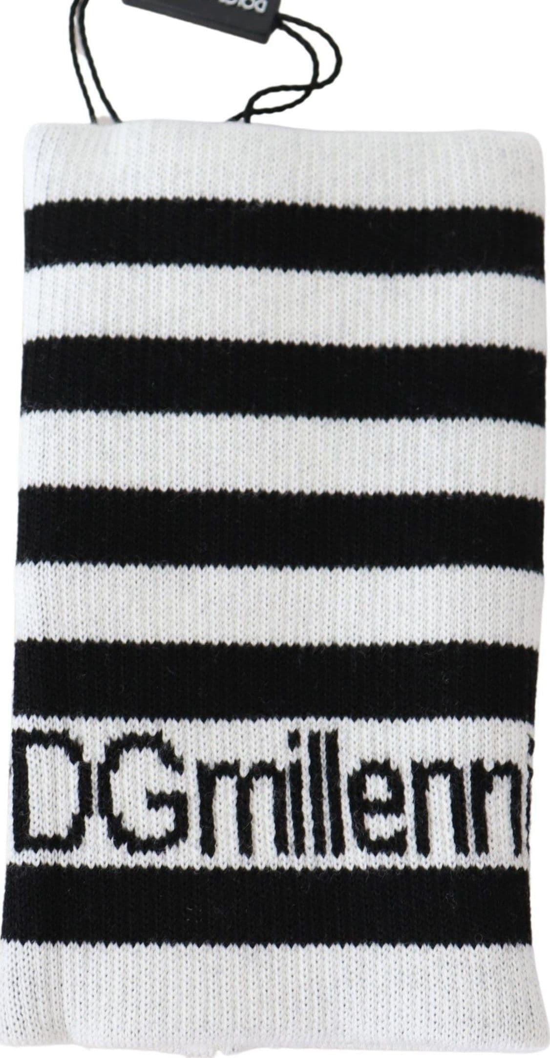 Dolce & Gabbana Black White Wool DGMillennials Wristband Wrap - 2