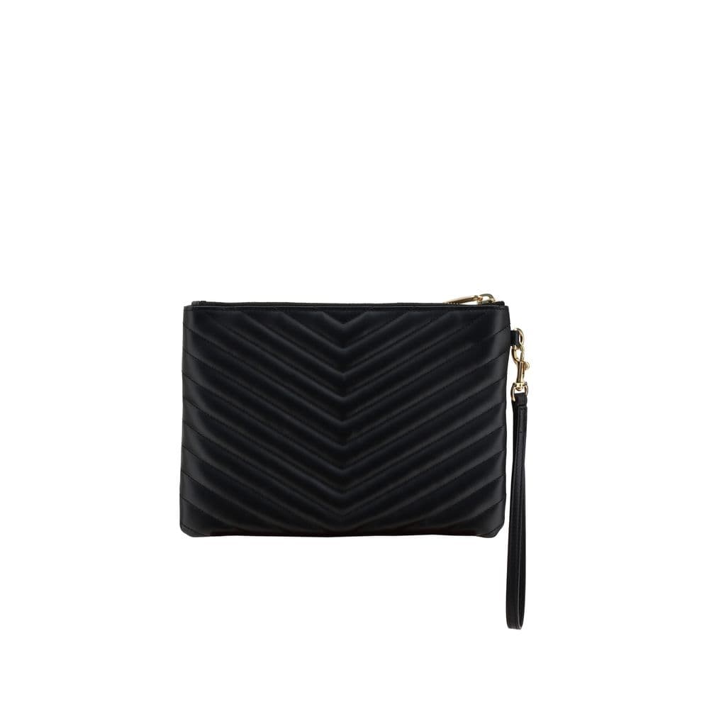 Saint Laurent Black Calf Leather Bos Taurus Clutch Bag - 2