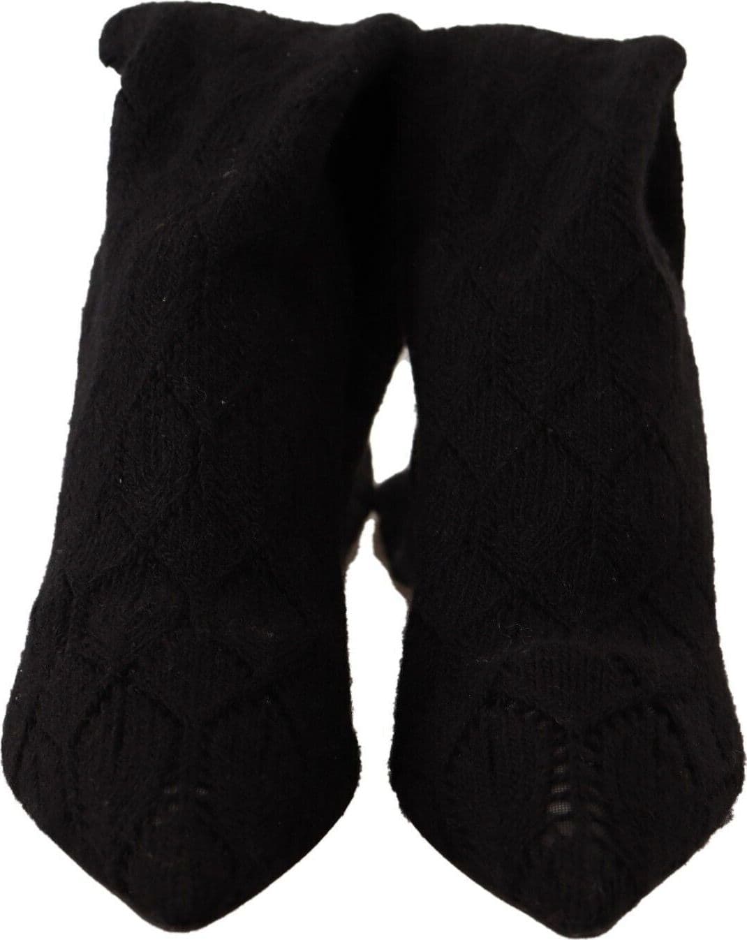 Dolce & Gabbana Black Stretch Socks Knee High Booties Shoes - 2
