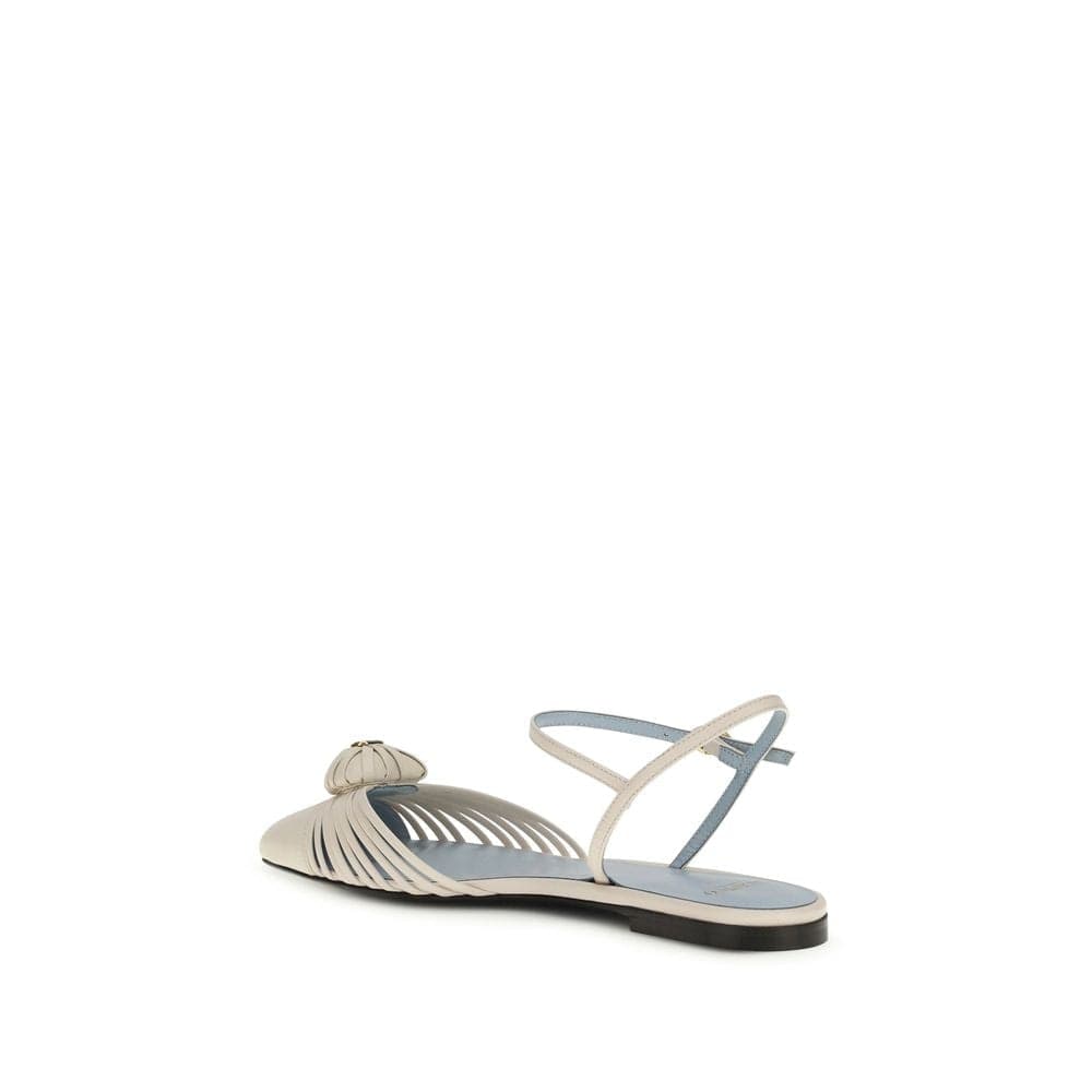 Valentino Garavani Beige Goatskin Flat Sandals - 3
