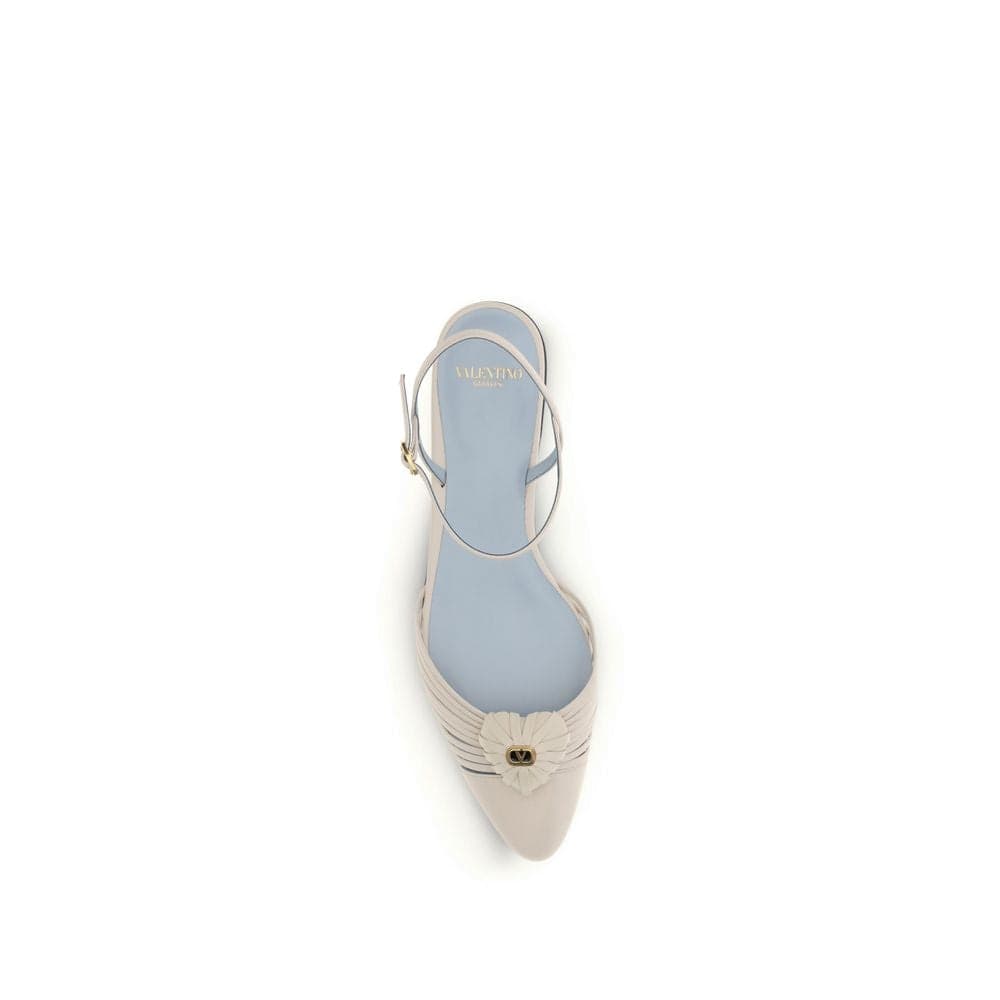 Valentino Garavani Beige Goatskin Flat Sandals - 4