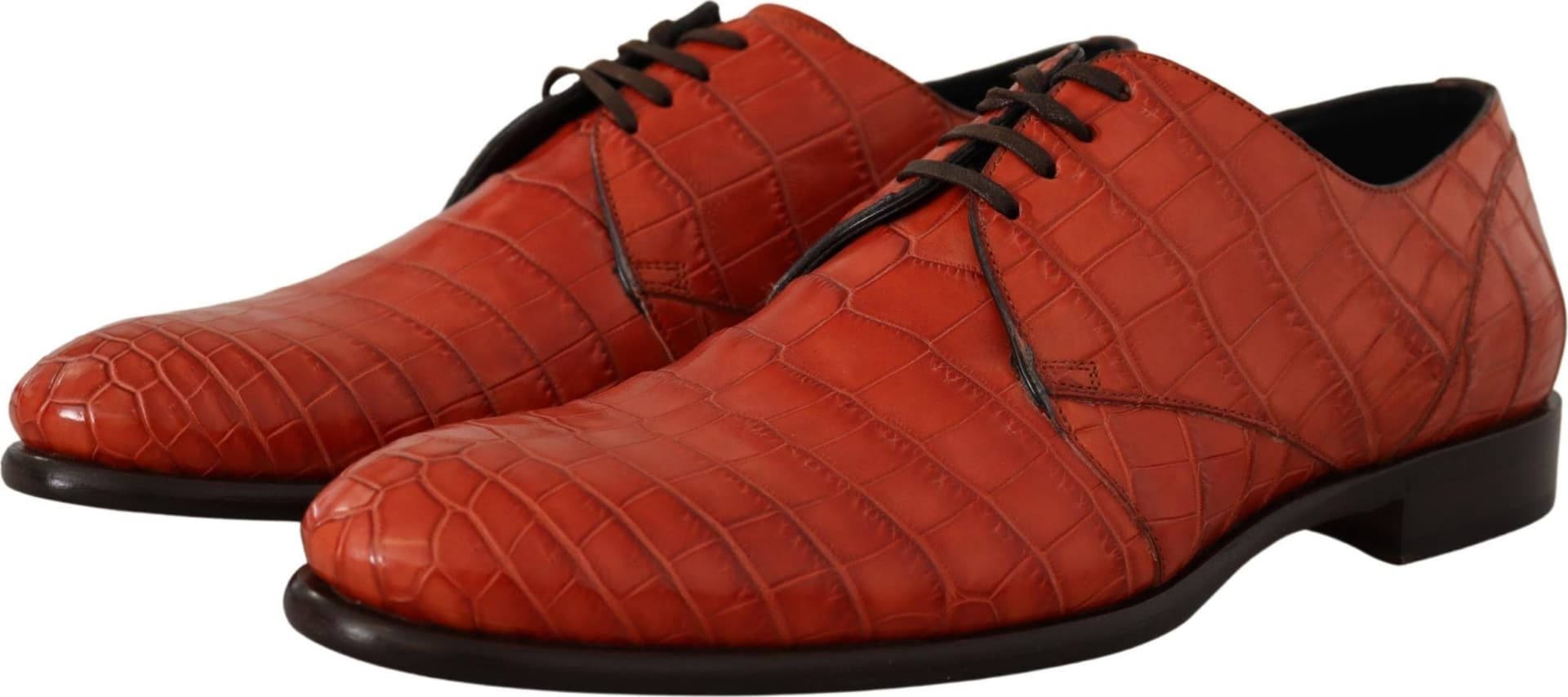 Dolce & Gabbana Orange Exotic Leather Dress Derby Shoes - 2