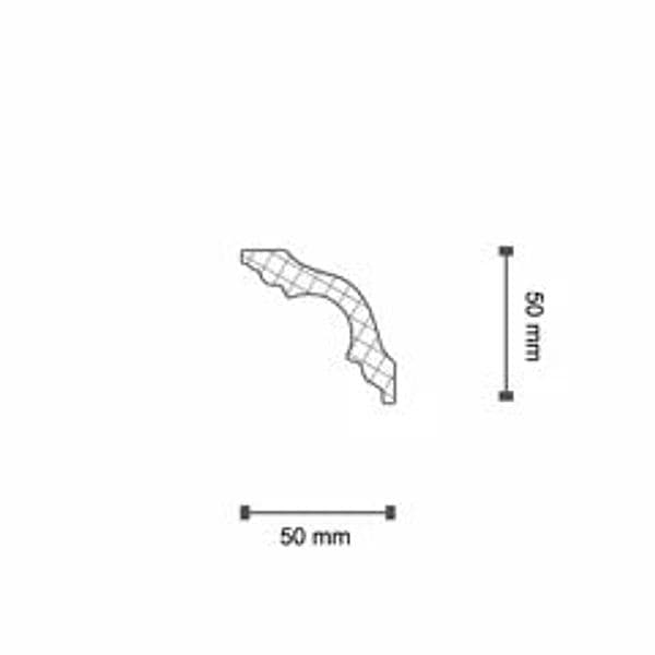 €0,52ml *** STOCK ***. Pacco da 96ml di cornice decorativa in polistirene compatto XPS 50X50x2000 - 2