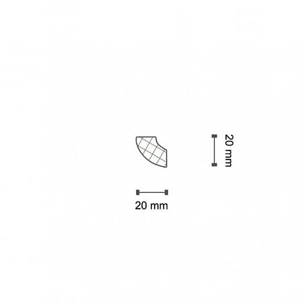 €0,24ml *** STOCK *** Pacco da 360ml di cornice decorativa in polistirene compatto XPS 20X20x2000 D20 - 4
