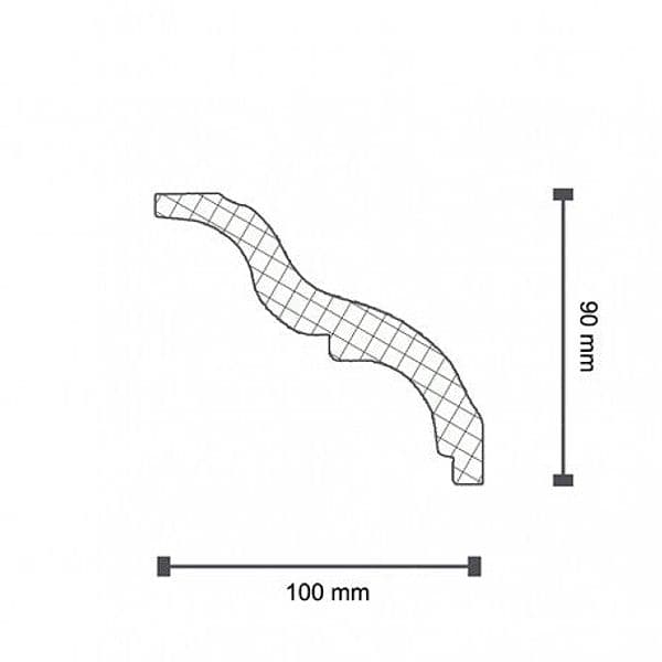 €2,22ml *** STOCK *** Pacco da 54ml di cornice decorativa in polistirene compatto XPS 90X100x2000 MT - 2
