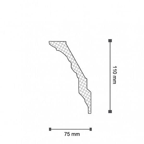 €2,25ml *** STOCK *** Pacco da 44ml di cornice decorativa in polistirene compatto XPS 110X75x2000 LD23G - 2