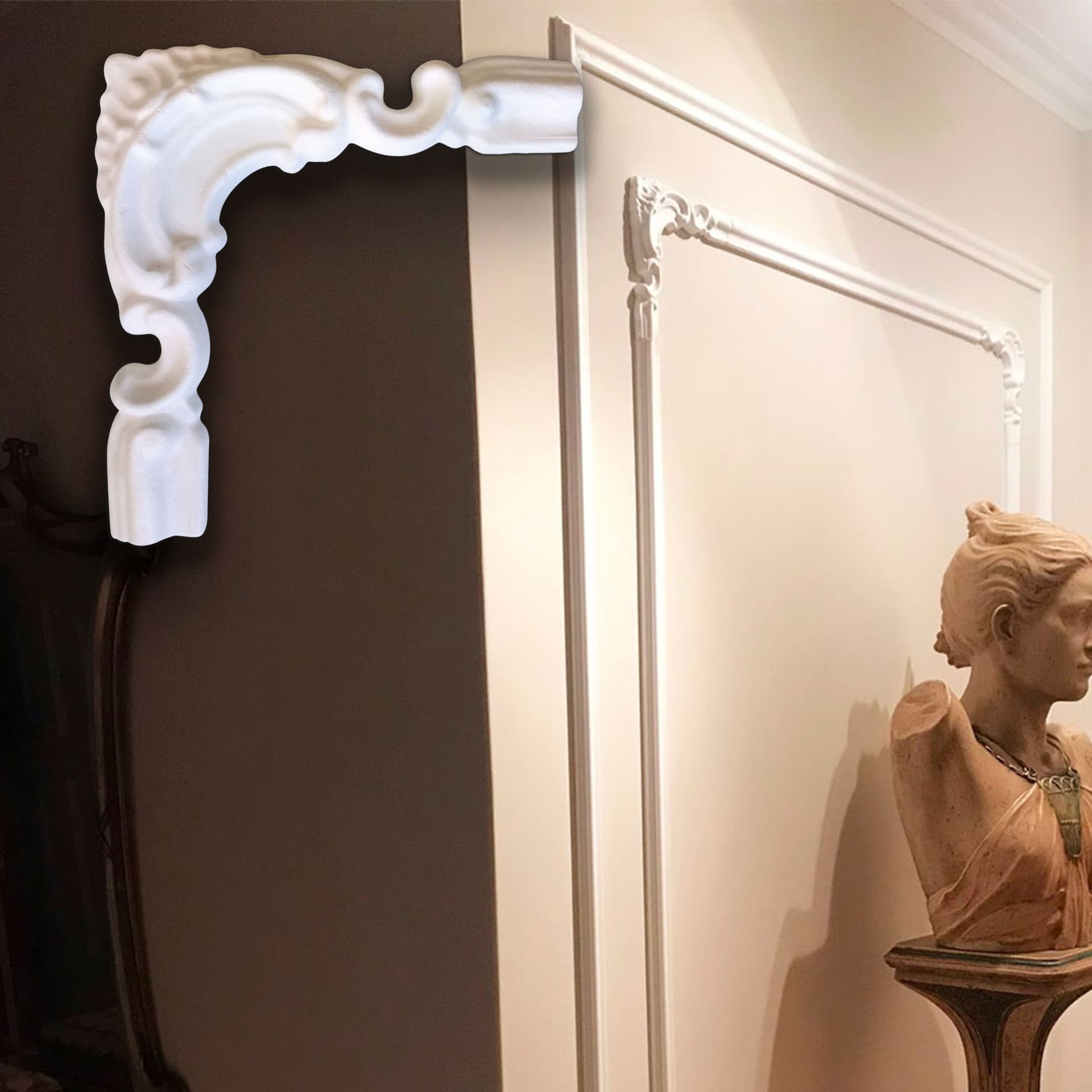€1,73ml *** STOCK *** BOISERIE CLASSICA  Pacco da 230ml cornice + 14 angoli BAROCCO omaggio XPS 40X13 - 3