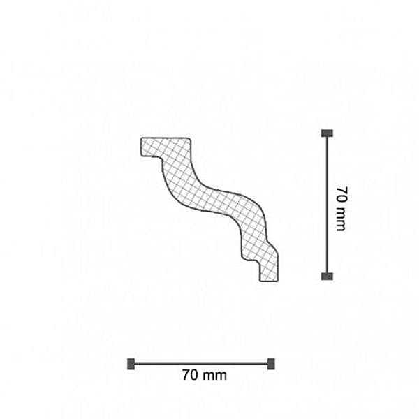 €1,99ml *** STOCK ***. Pacco da 66ml di cornice decorativa XPS compatto 70X70x2000 LD100L/M10 - 3