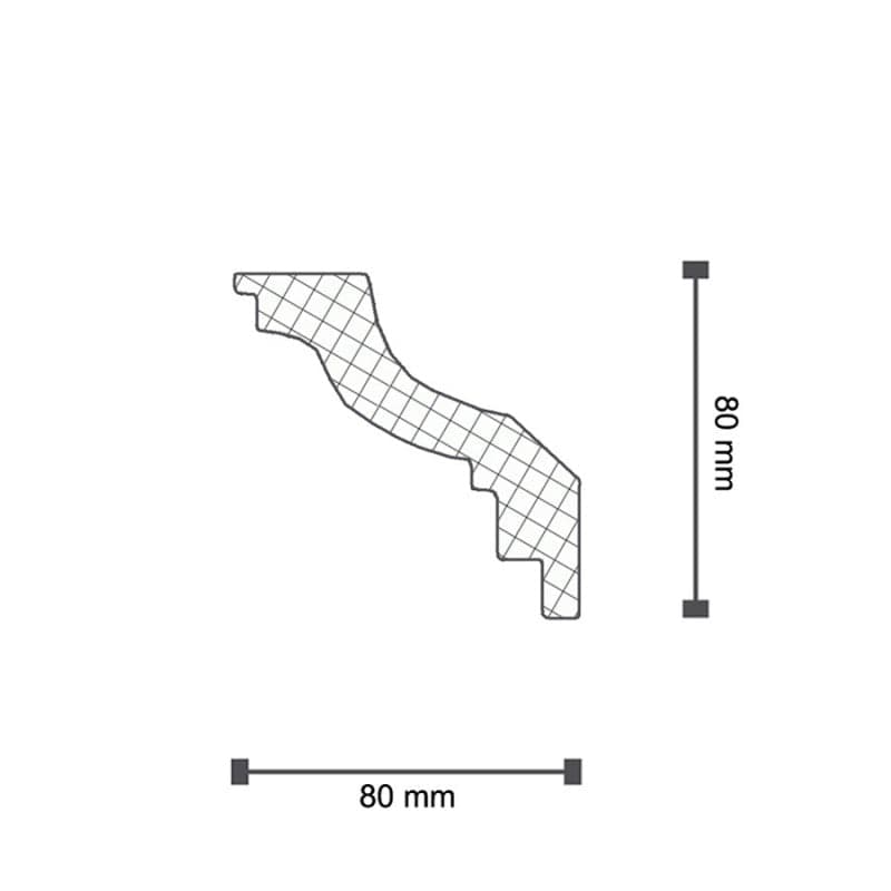 *** STOCK ***. Pacco da 48ml di cornice decorativa in polistirolo compatto XPS 80X80x2000 LD17G - 2