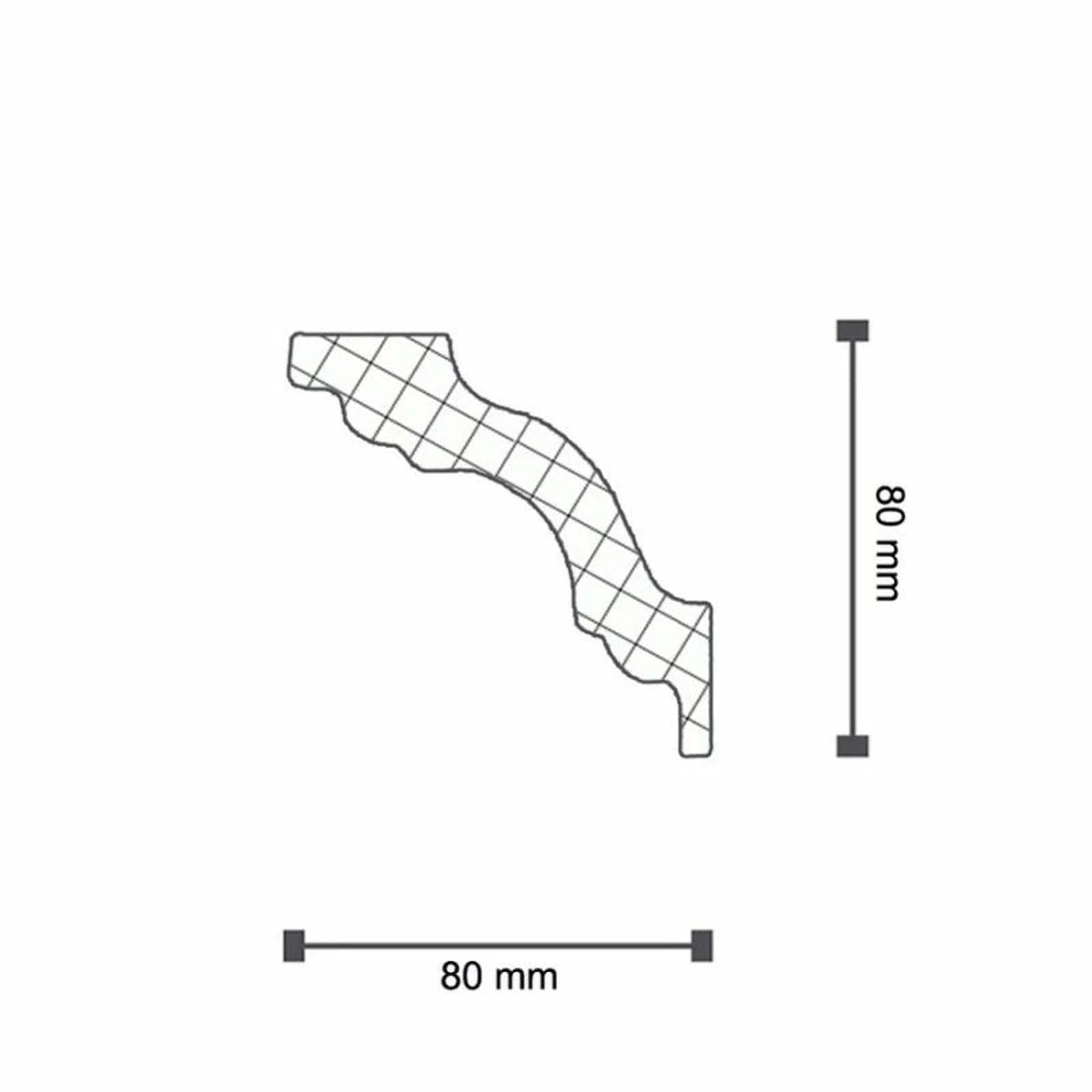 €1,45ml *** STOCK *** Pacco da 54ml di cornice decorativa in polistirene compatto XPS 80X80x2000 LD80C - 2
