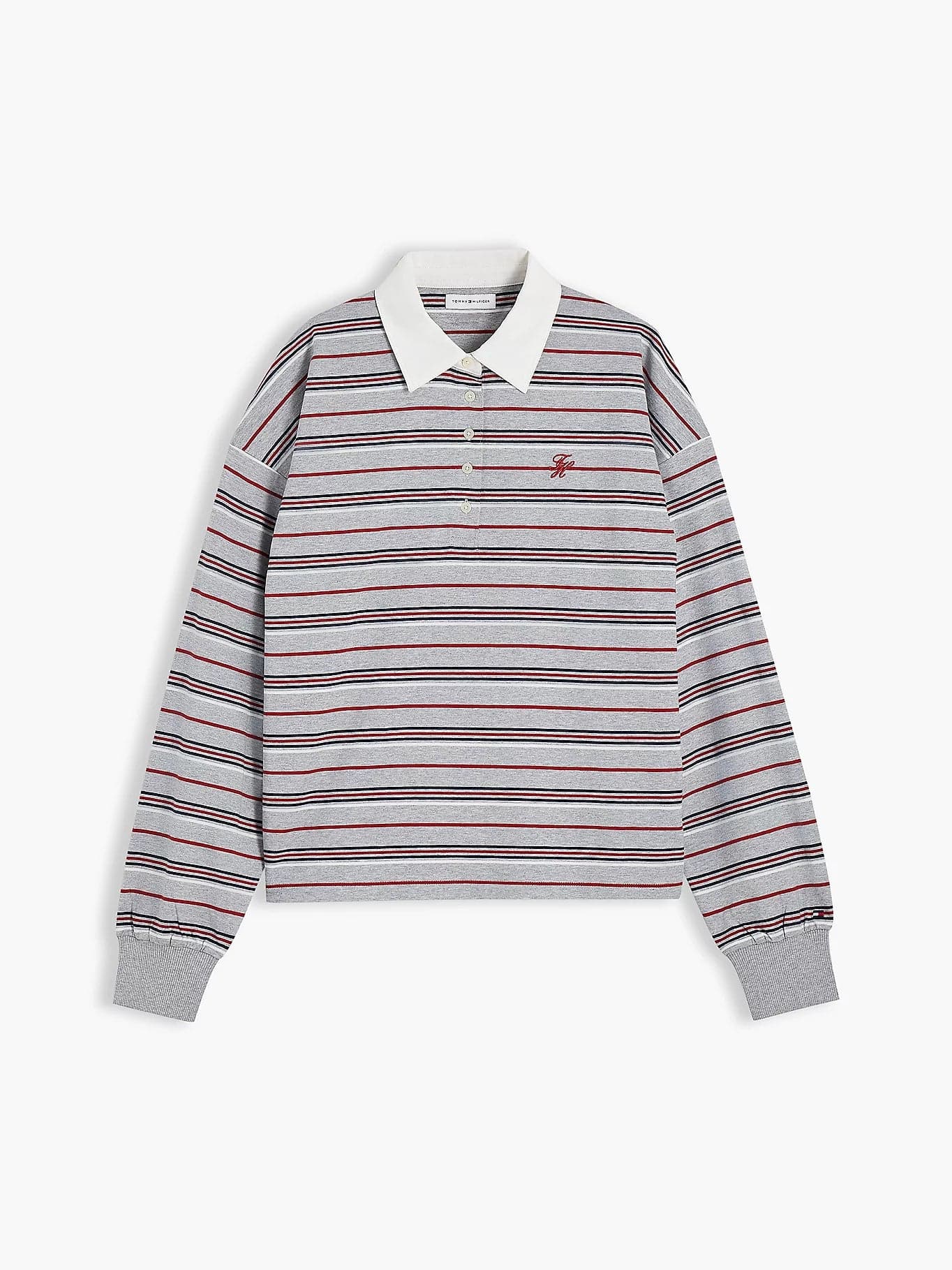 Tommy Hilfiger Felpa Donna stile polo relaxed fit a righe rugby WW0WW516280CS - 5