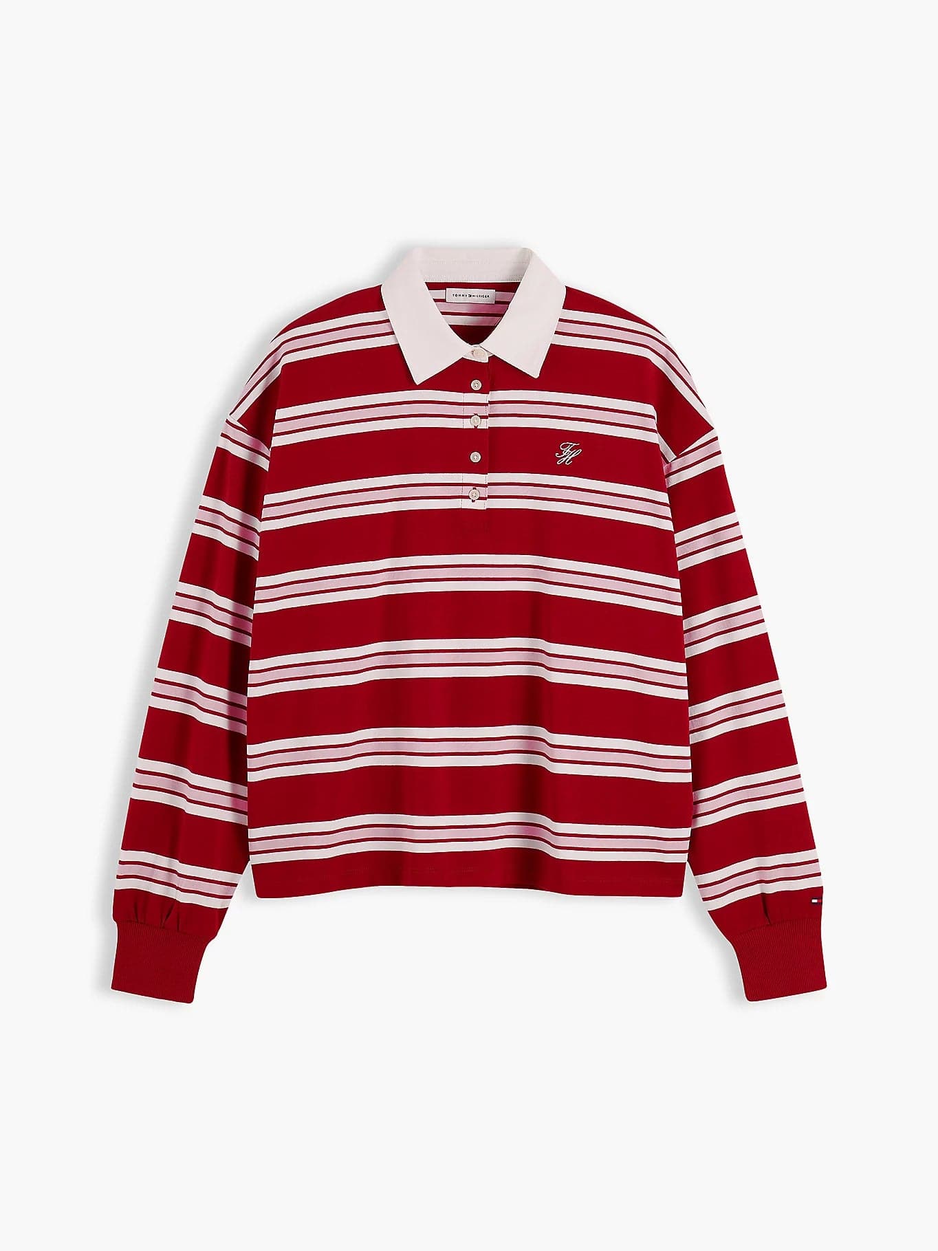 Tommy Hilfiger Felpa Donna stile polo relaxed fit a righe rugby WW0WW516280EX - 5