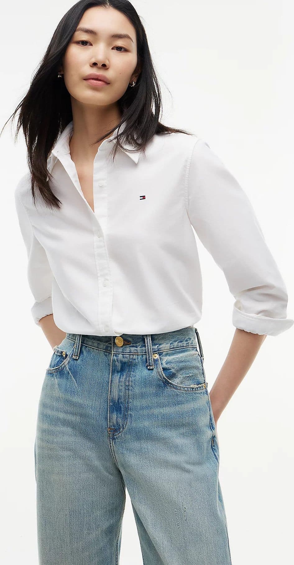 Tommy Hilfiger Jeans Donna Sarah straight fit a vita alta sbiaditi WW0WW514031BA - 3