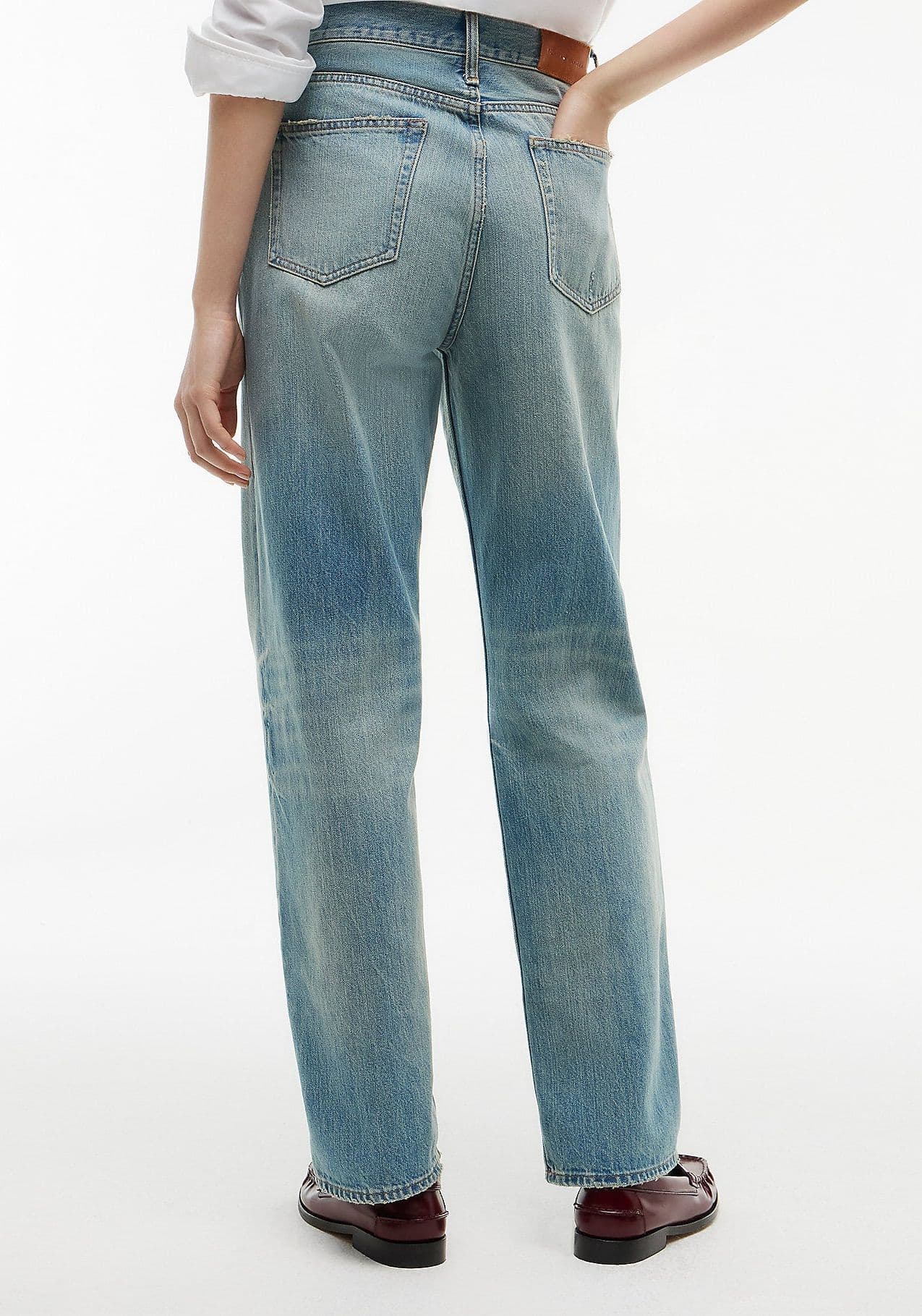 Tommy Hilfiger Jeans Donna Sarah straight fit a vita alta sbiaditi WW0WW514031BA - 5