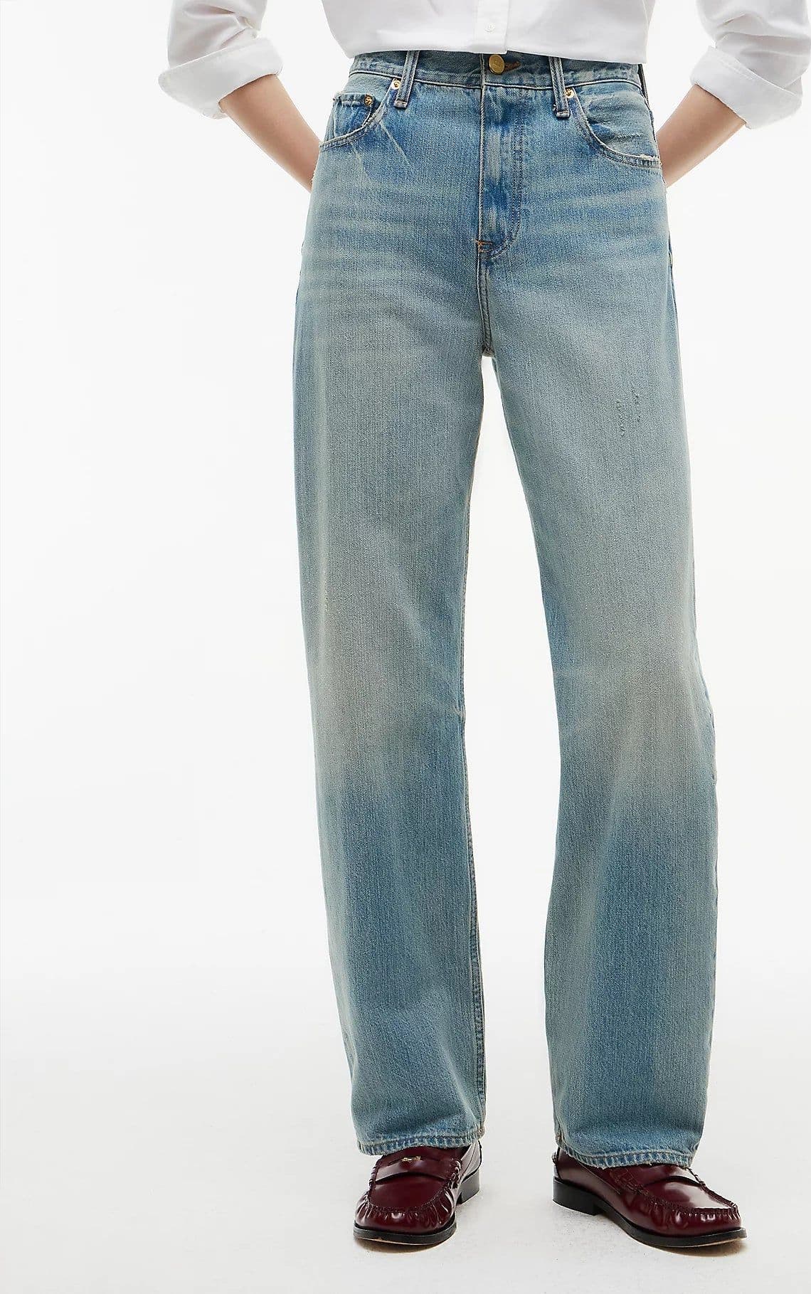 Tommy Hilfiger Jeans Donna Sarah straight fit a vita alta sbiaditi WW0WW514031BA - 10