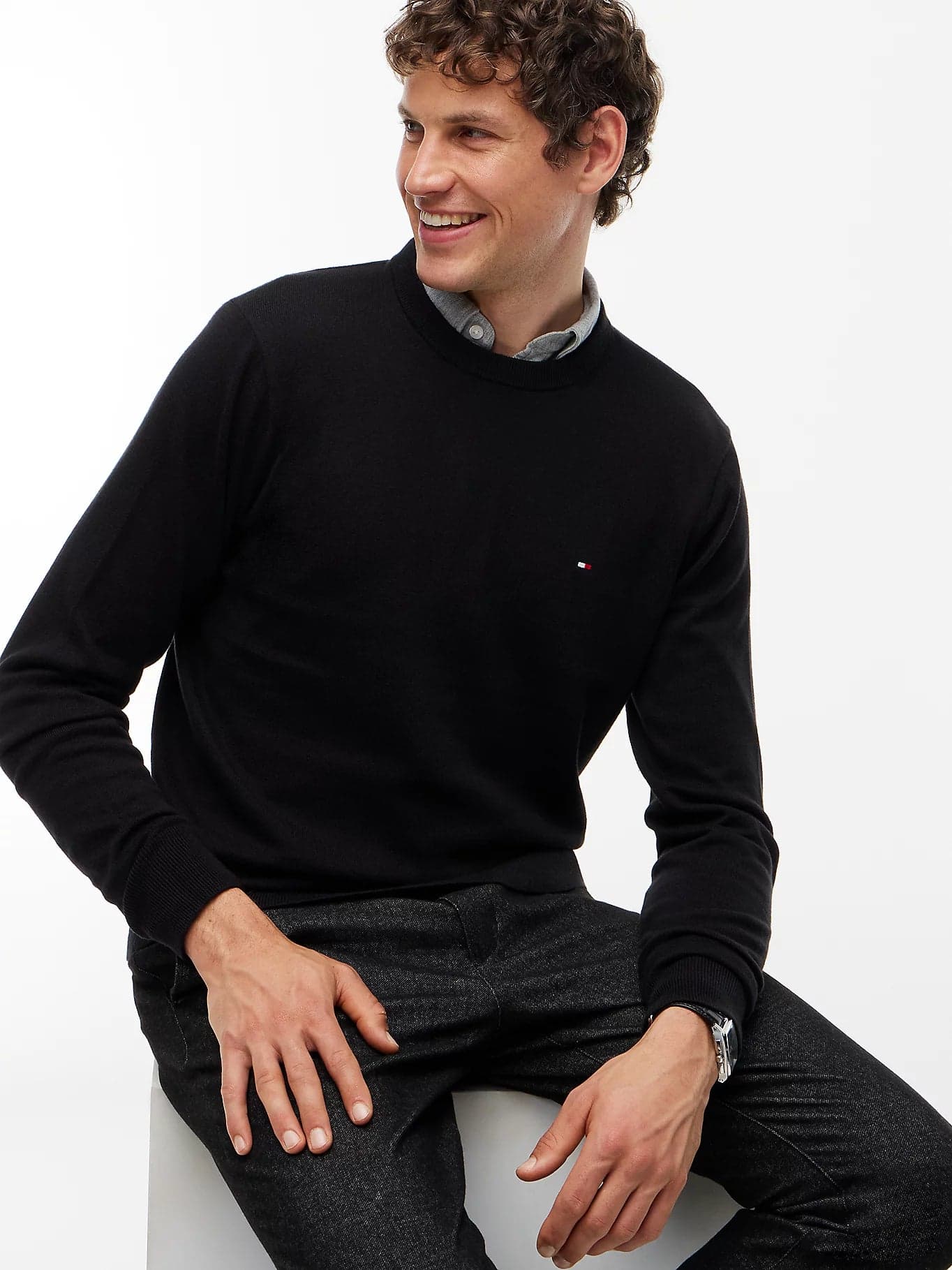 Tommy Hilfiger Maglia uomo Pullover con cashmere e logo MW0MW28046BDS - 2