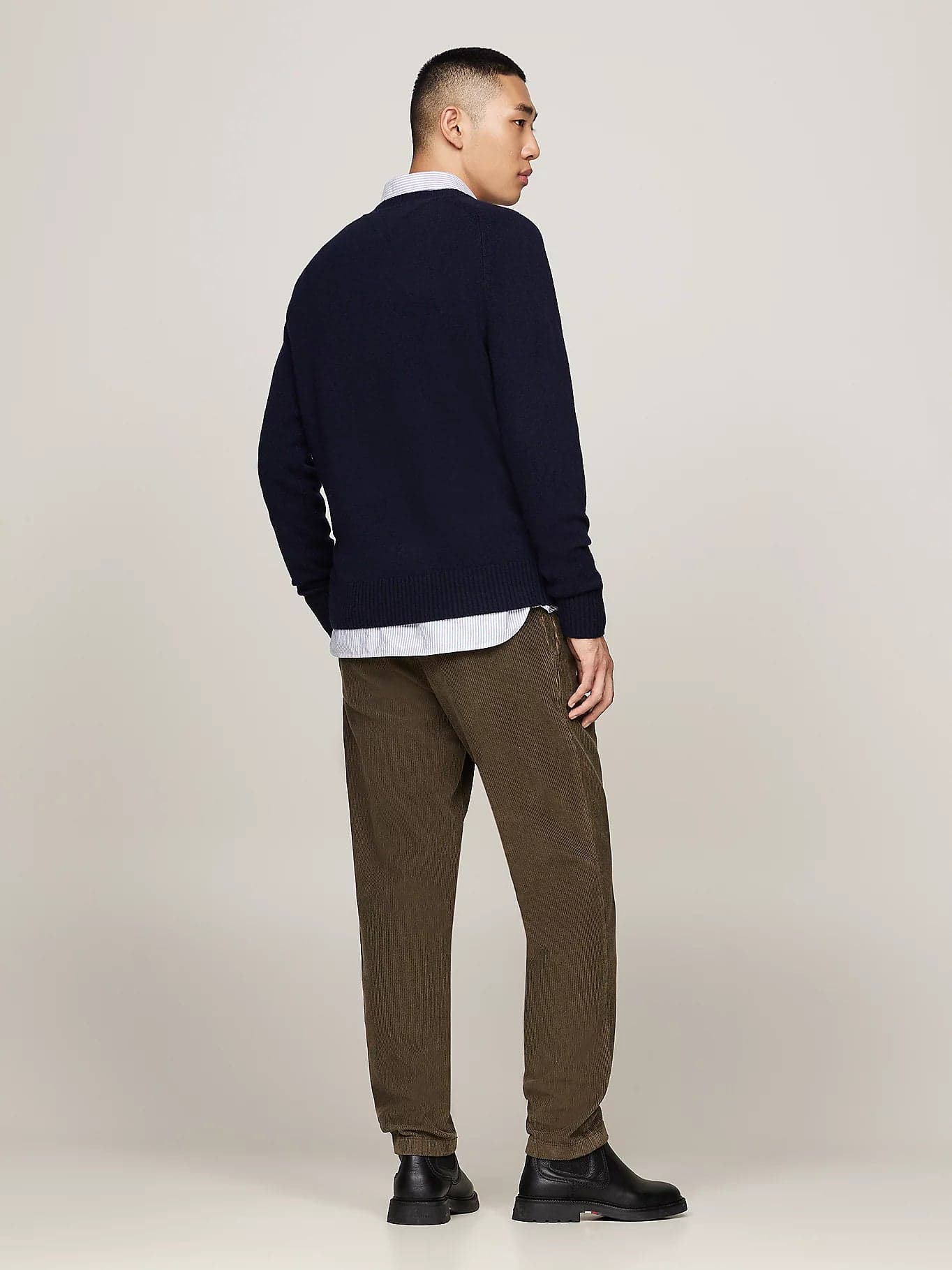 Tommy Hilfiger maglia uomo Pullover in pura lana d'agnello con logo MW0MW36535DW5 - 6