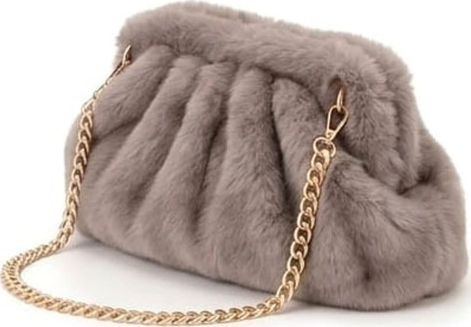 Borsa Pochette a Tracolla Baci e Abbracci in Ecopelliccia con Catena - 11