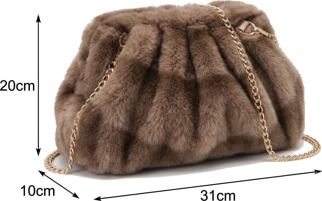 Borsa Pochette a Tracolla Baci e Abbracci in Ecopelliccia con Catena - 25