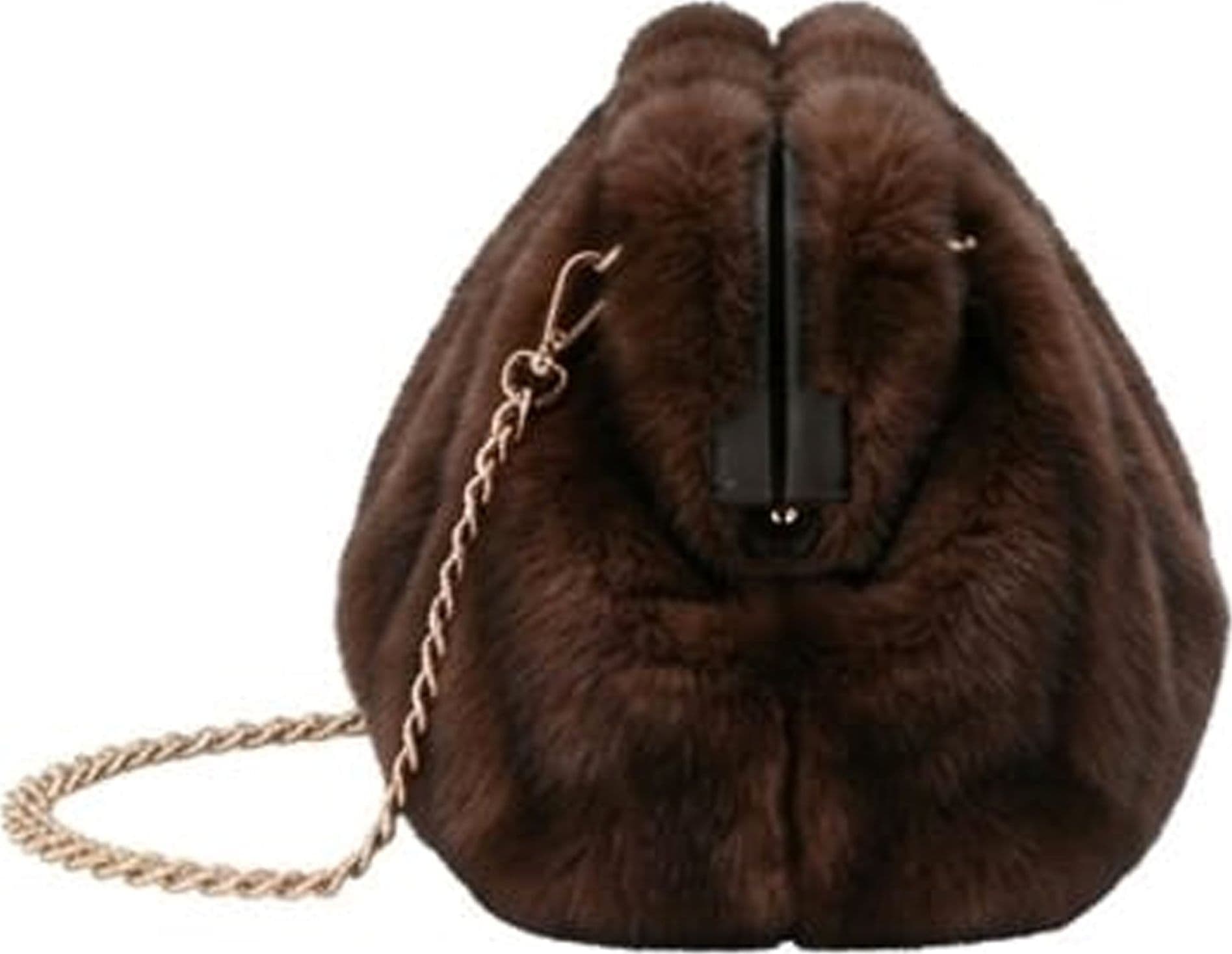 Borsa Pochette a Tracolla Baci e Abbracci in Ecopelliccia con Catena - 7